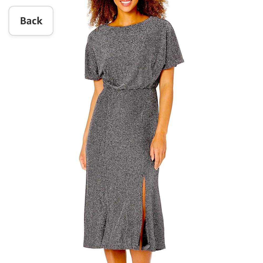 Donna Morgan black/metallic cocktail dress, size 10